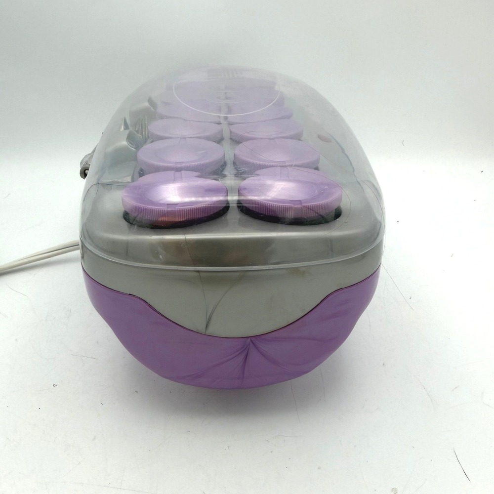 Conair Ion Shine Hair Setter Women Purple 12 Flocked Rollers Metal Clips - Picture 6 of 10